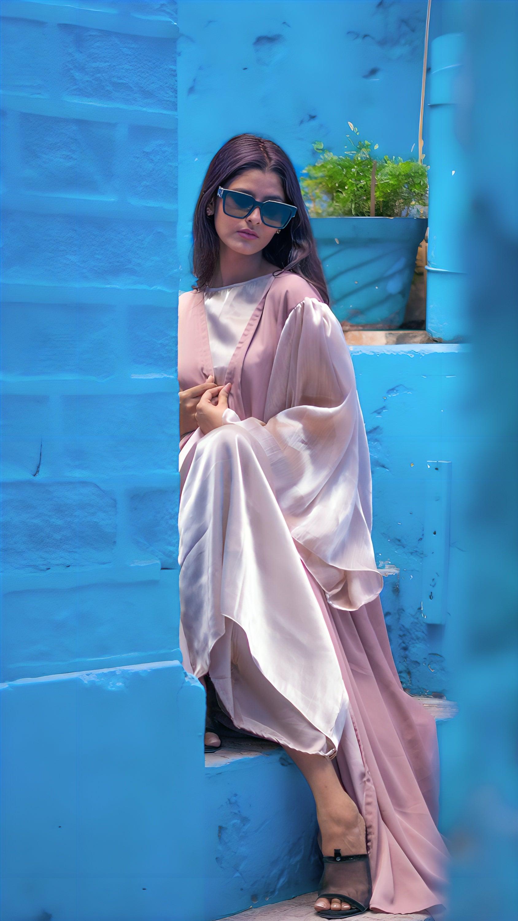 beautiful candy coloured abaya for women
