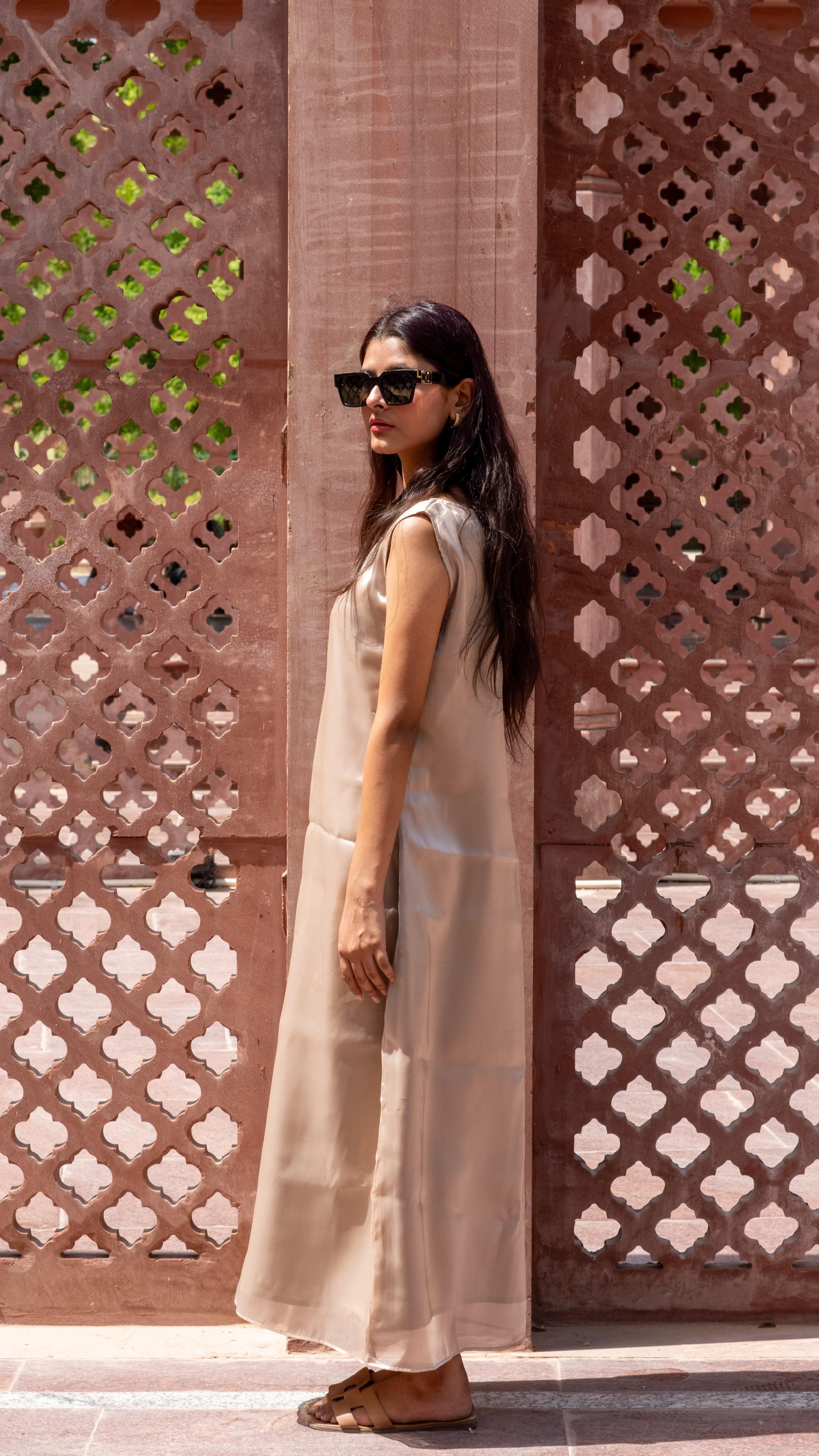 SLIP DRESS BEIGE