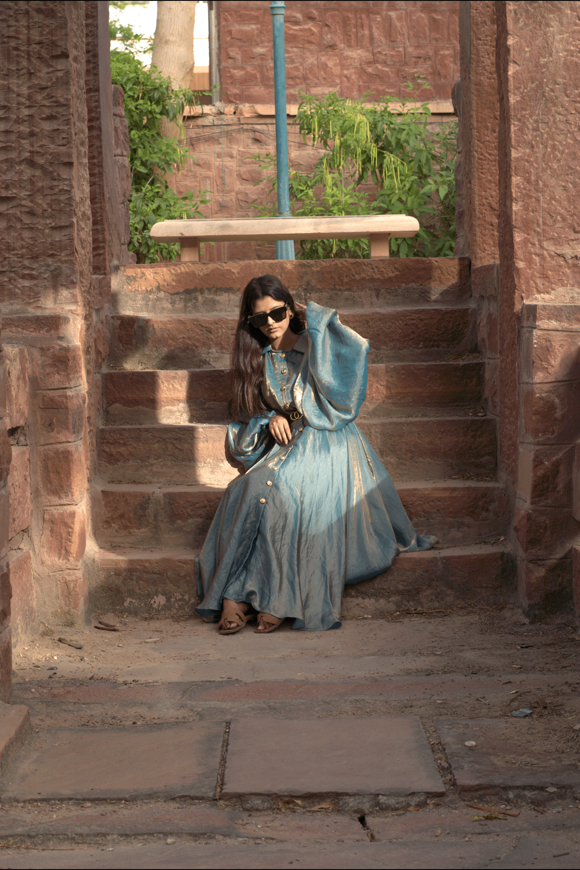 two tone silk dress by Byren lifestyle