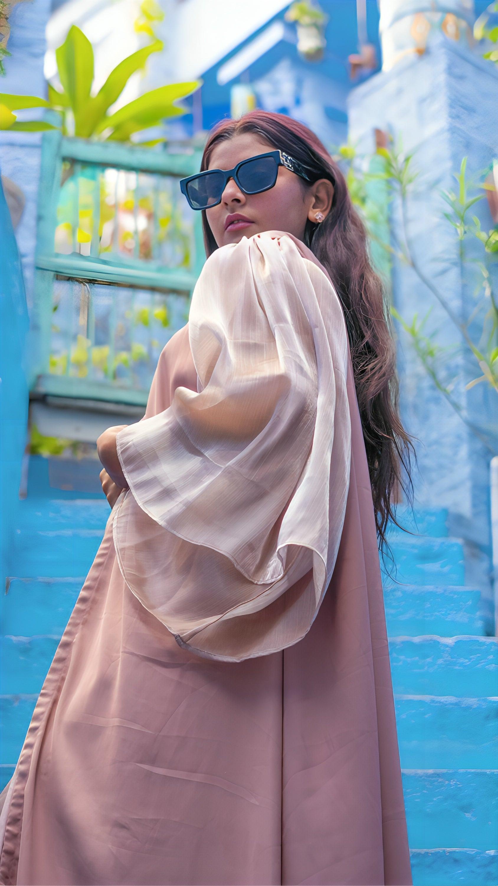 beautiful candy coloured traditional abaya for women