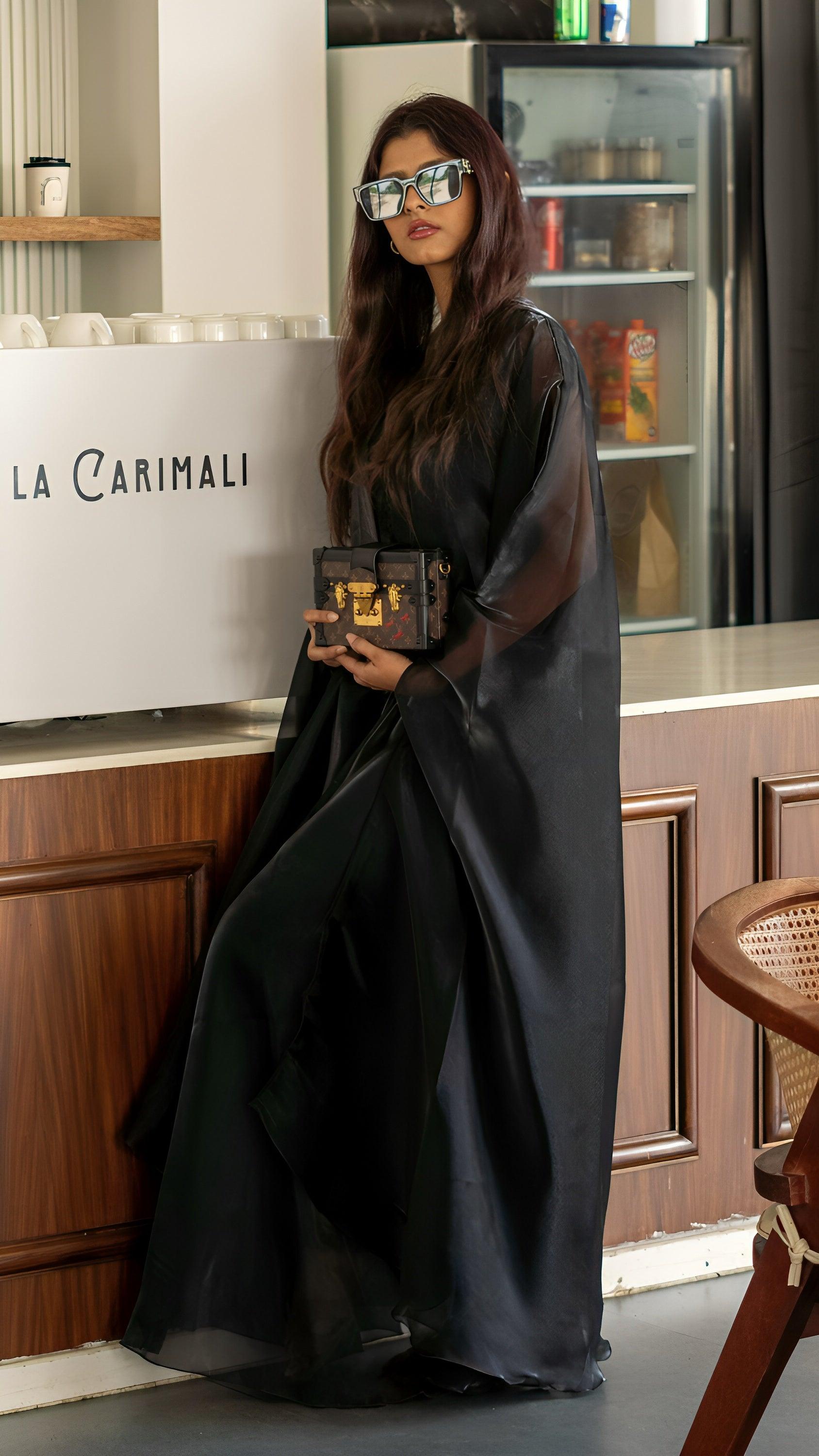 two piece black abaya for women 
